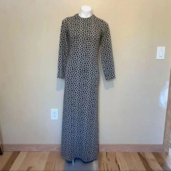 - Richard Kaplan Wool long animal print dress - Picture 2 of 12